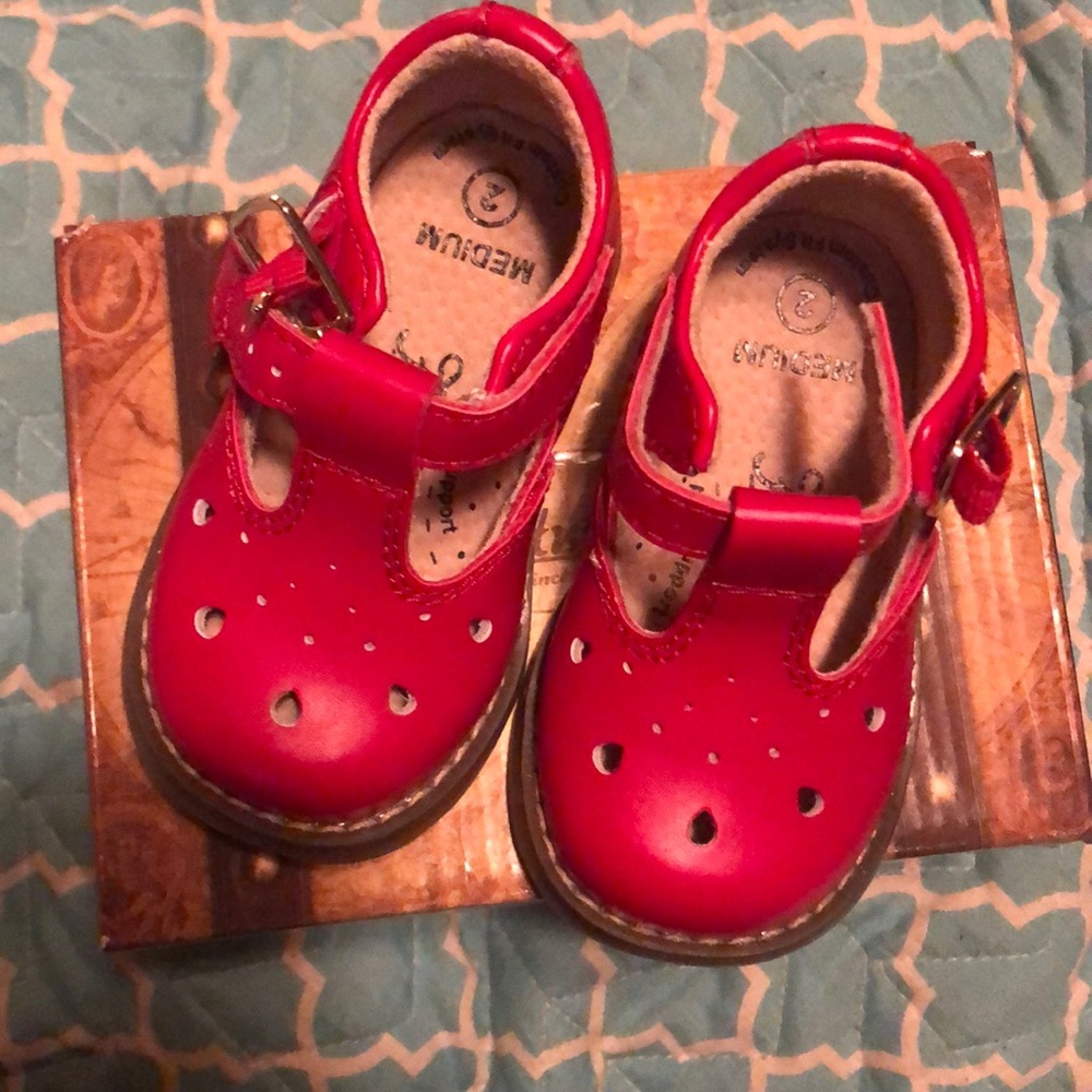 Footmates Red leather toddler Mary Jane